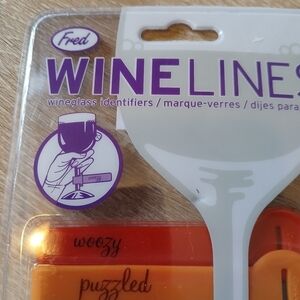 Fred Brand WineLines ID Tags for Stemware Glass Markers Silicone Multicolor